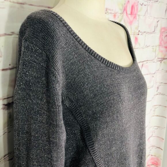 🔥5 for $25 sale🔥 lane Bryant gray metallic faux layered sweater tunic dress - Picture 4 of 10